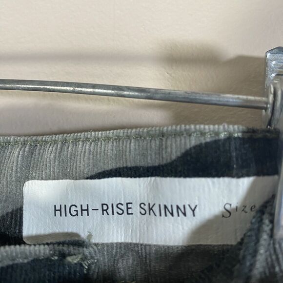Pilcro and the Letterpress High Rise Skinny Camo Green Corduroy Pants Womens 30 - Picture 6 of 14